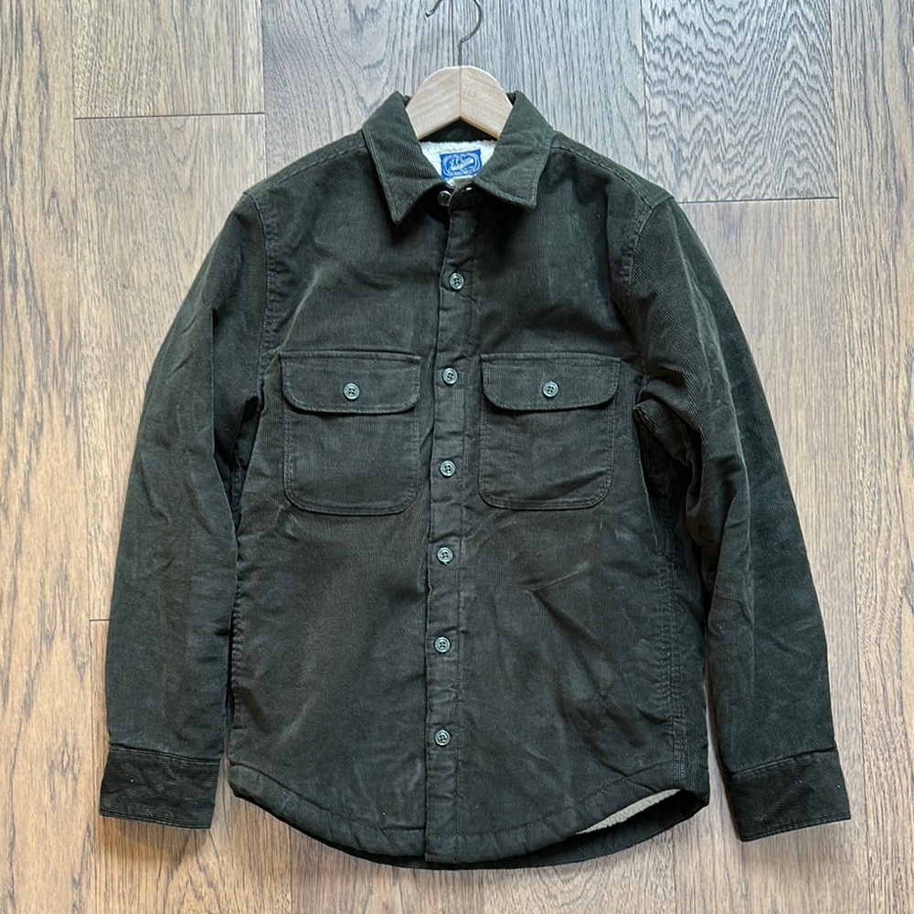 J. Crew Green  Corduroy  Sherpa Shirt Jacket Size XS 
Great Condition